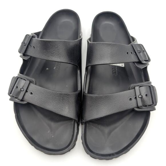 Birkenstock Arizona Essentials EVA Sandals Buckle Strap Men's Black Size US12M - Picture 3 of 12